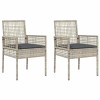 Kerti szék 2 pcs világosszürke 55 x 53 x 85 cm polirattan
