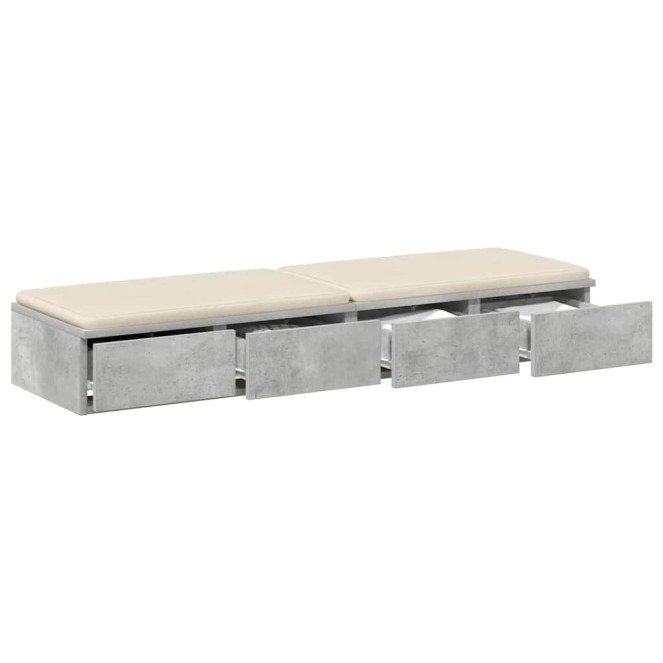 Ágyfiókok fiókkal beton szürke 120 x 36,5 x 16,5 cm faanyag