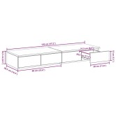 Ágyfiókok fiókkal beton szürke 120 x 36,5 x 16,5 cm faanyag