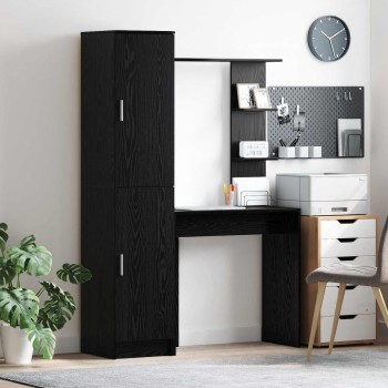 Asztal 2 pcs fekete tölgy