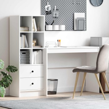 Asztal fiókkal polcokkal tárolóval 2 pcs fehér