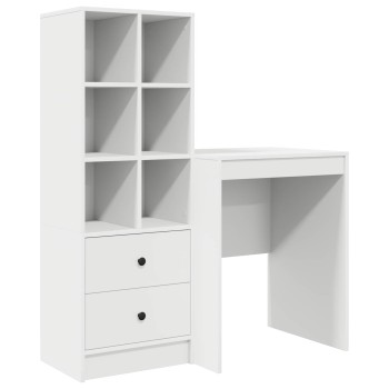 Asztal fiókkal polcokkal tárolóval 2 pcs fehér