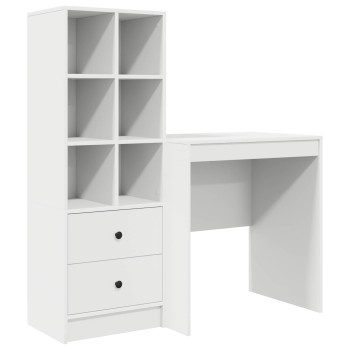 Asztal fiókkal polcokkal tárolóval 2 pcs fehér