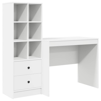 Asztal fiókkal polcokkal tárolóval 2 pcs fehér