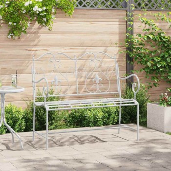 Kerti pad antik fehér 104 x 54 x 93 cm acél