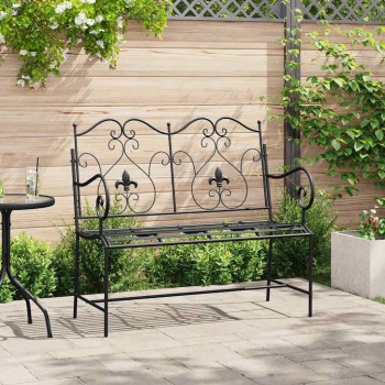 Kerti pad fekete 104 x 54 x 93 cm acél