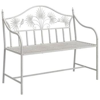 Kerti pad antik fehér 104 x 52,5 x 89 cm acél