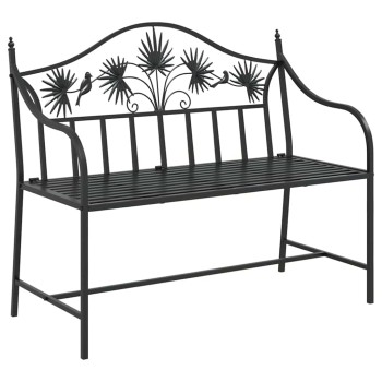 Kerti pad fekete 104 x 52,5 x 89 cm acél