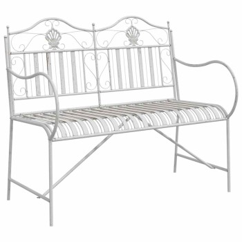 Kerti pad antik fehér 103,5 x 59 x 89 cm acél