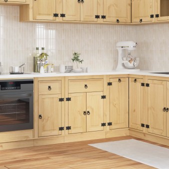 Cabinet fiókkal ski mézes barna 60 x 46 x 81,5 cm tömör fenyőfa