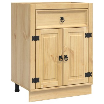 Cabinet fiókkal ski mézes barna 60 x 46 x 81,5 cm tömör fenyőfa