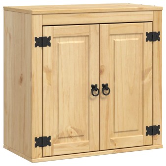 Cabinet polcokkal ski mézes barna 60 x 32 x 60 cm tömör fenyőfa