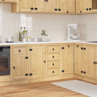 Cabinet fiókkal ski mézes barna 80 x 46 x 81 cm tömör fenyőfa