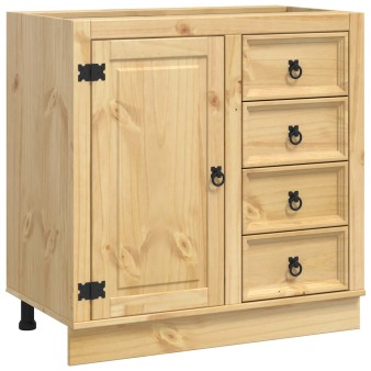 Cabinet fiókkal ski mézes barna 80 x 46 x 81 cm tömör fenyőfa