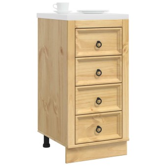Cabinet fiókkal ski mézes barna 40 x 46 x 81 cm tömör fenyőfa