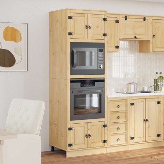 Cabinet ajtóval ski mézes barna 66 x 58 x 207 cm tömör fenyőfa