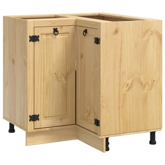 Cabinet polcokkal ski mézes barna 80 x 80 x 81 cm tömör fenyőfa