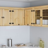 Cabinet polcokkal ski mézes barna 80 x 80 x 60 cm tömör fenyőfa