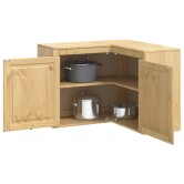 Cabinet polcokkal ski mézes barna 80 x 80 x 60 cm tömör fenyőfa