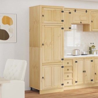 Cabinet ajtóval ski mézes barna 66 x 58 x 207 cm tömör fenyőfa