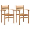Szék 2 pcs barna 56 x 55 x 90.5 cm tömör teakfa