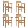 Szék 4 pcs barna 56 x 55 x 90.5 cm tömör teakfa