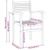 Szék 4 pcs barna 56 x 55 x 90.5 cm tömör teakfa