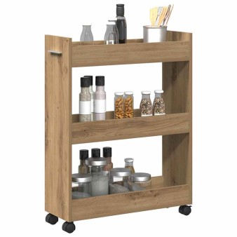 Cabinet kerékkel artisan tölgy 60 x 22 x 79 cm