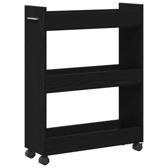 Cabinet kerékkel fekete tölgy 60 x 22 x 79 cm