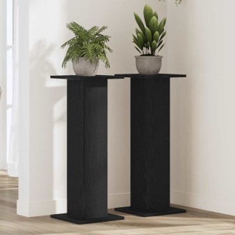 Növényállvány 2 pcs fekete tölgy 30 x 30 x 80 cm faanyag