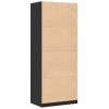 Ruhásszekrény polcokkal fekete tölgy 80 x 50 x 200 cm faanyag