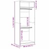 Ruhásszekrény polcokkal fekete tölgy 80 x 50 x 200 cm faanyag
