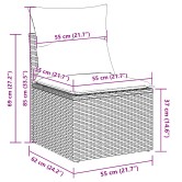 Kerti kanapé szett párnával 6 pcs barna polirattan Kerti kanapé szett párnával 6 pcs barna polirattan