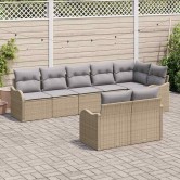 Kerti kanapé szett 8 pcs bézs polirattan Kerti kanapé szett 8 pcs bézs polirattan