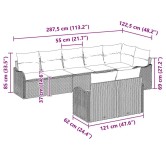 Kerti kanapé szett 8 pcs bézs polirattan Kerti kanapé szett 8 pcs bézs polirattan