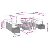 Kerti kanapé szett párnával tárolóval 11 pcs bézs és krémszínű
