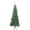 Sarok műkarácsonyfa 300 led-del zöld 180 cm pvc és fém
