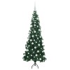 Sarok műkarácsonyfa 300 led-del zöld 180 cm pvc és fém