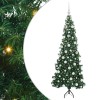 Sarok műkarácsonyfa 300 led-del zöld 180 cm pvc és fém