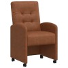 Kerekes étkező székek 2 pcs barna 58 x 67 x 97 cm műbőr