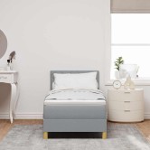 Led box spring ágy fejtámlával világosszürke 80 x 200 cm szövet Led box spring ágy fejtámlával világosszürke 80 x 200 cm szövet