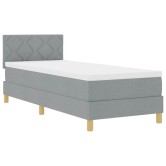 Led box spring ágy fejtámlával világosszürke 80 x 200 cm szövet Led box spring ágy fejtámlával világosszürke 80 x 200 cm szövet