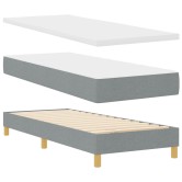 Led box spring ágy fejtámlával világosszürke 80 x 200 cm szövet Led box spring ágy fejtámlával világosszürke 80 x 200 cm szövet