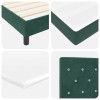 Led box spring ágy matracmal sötétzöld 160 x 200 cm bársony