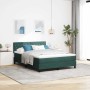 Led box spring ágy matracmal sötétzöld 160 x 200 cm bársony