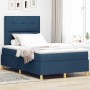 Led box spring ágy matracmal kék 120 x 190 cm szövet
