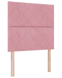 Led box spring ágy matracmal rózsaszín 90 x 200 cm bársony