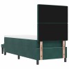 Boxrugós ágy párnával fejtámlával sötétzöld 200 x 80 cm bársony