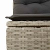Kerti kanapé szett párnával 10 pcs világosszürke polyrattan