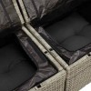 Kerti kanapé szett párnával 10 pcs világosszürke polyrattan